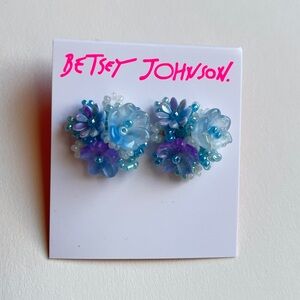 Betsey Johnson Blue and Purple Beaded Earrings